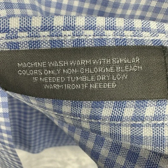 Daniel Cremieux Signature Collection Blue Plaid Long Sleeve Shirt Men Med - Picture 7 of 14